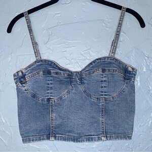 PacSun Denim Blue Crop Top